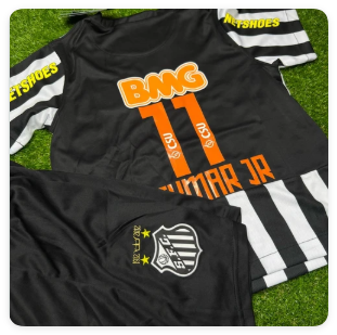 Retro Youth Uniform Kids Kit 2012-2013 Santos NEYMAR JR 11 Away Soccer Jersey Shorts Vintage Child Football Set