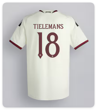 with UCL Lettering Fans Version 2026-2027 Manchester United TIELEMANS 18 Third Away White Soccer Jersey Man United Football Shirt