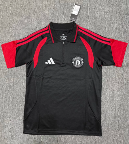 Fan Version 2026-2027 Manchester United Black/Red Soccer Polo