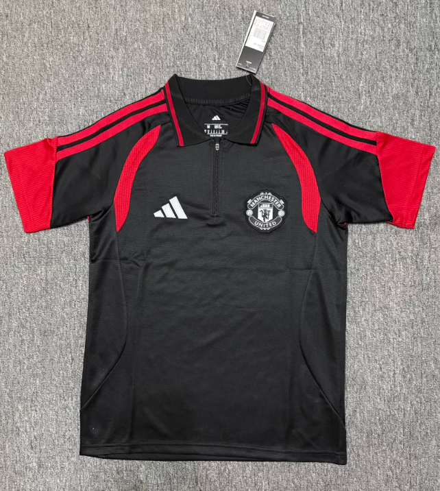 Fan Version 2026-2027 Manchester United Black/Red Soccer Polo