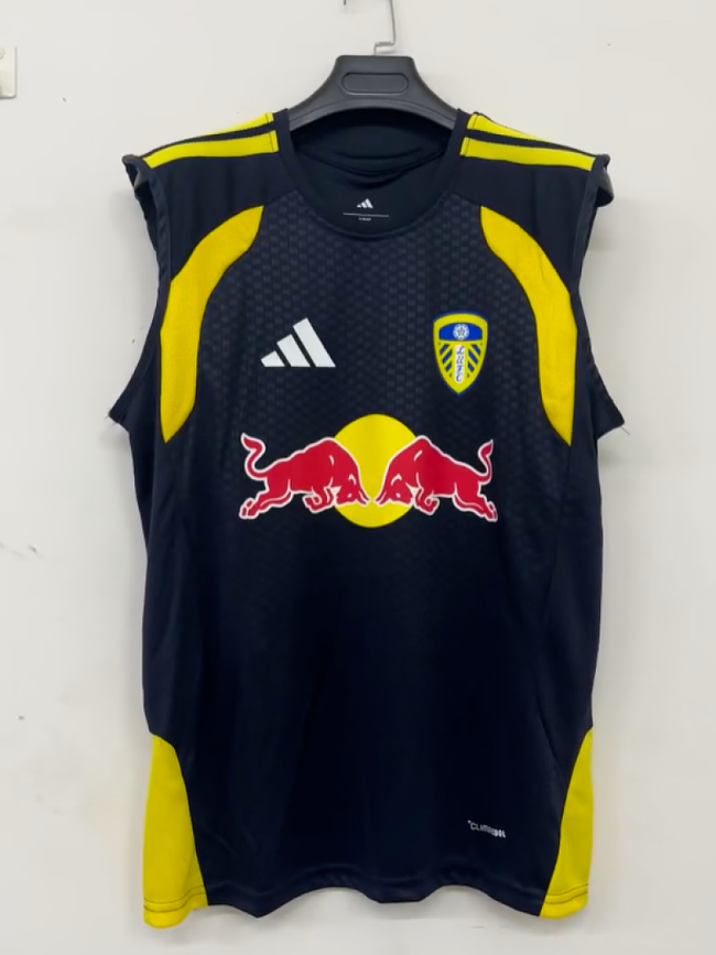 Fan Version 2026-2027 Leeds United Black/Yellow Soccer Training Vest Football Shirt