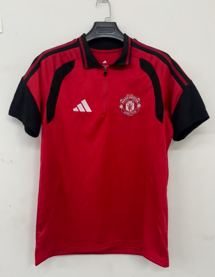 Fan Version 2026-2027 Manchester United Red/Black Soccer Polo