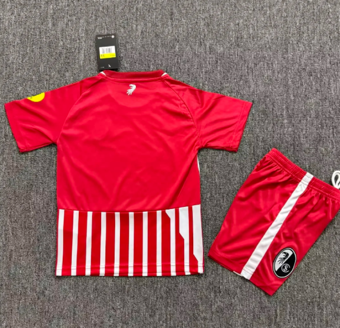 Youth Uniform Kids Kit 2026-2027 Celta SC Freiburg Home Soccer Jersey Shorts Child Football Set