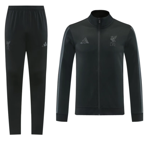 2026-2027 Liverpool Black Soccer Tracksuit Jacket Football Jacket and Pants