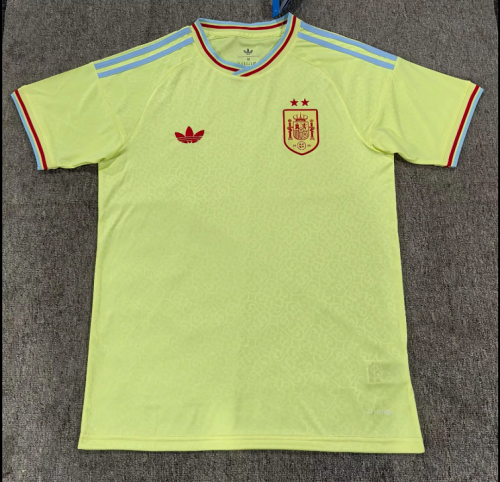 with 2 Stars Fan Version 2026 Spain Yellow Goalkeeper Soccer Jersey España Camisetas de Futbol