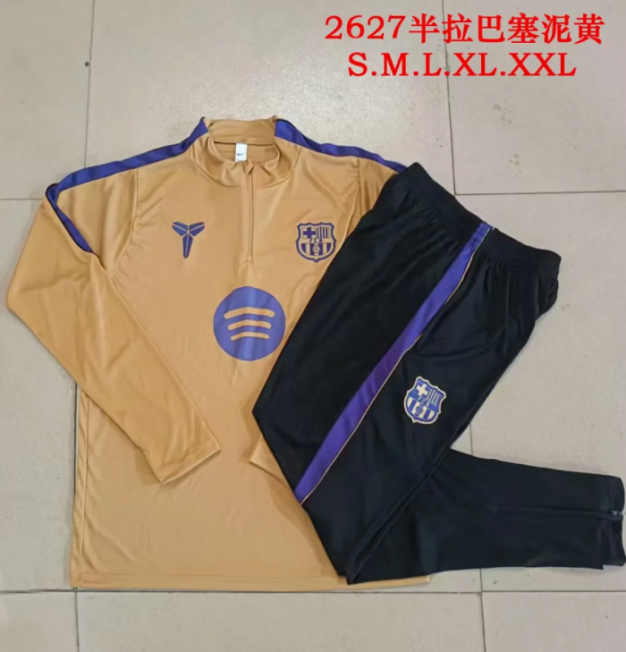 2026-2027 Barcelona Yellow Soccer Training Sweater and Pants Football Kit