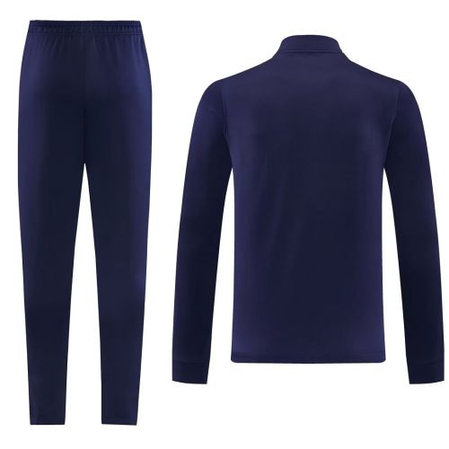 2026-2027 Barcelona Dark Blue Soccer Tracksuit Jacket Football Jacket and Pants