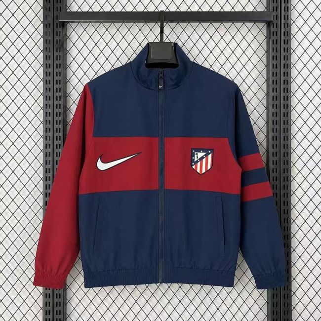 2026-2027 Atletico Madrid Dark Blue/Red Soccer Windbreaker Jacket Football Jacket
