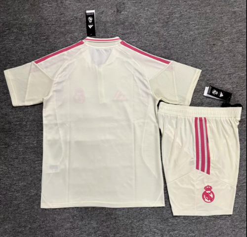 Adult Uniform 2026-2027 Real Madrid White/Pink Soccer Training Polo and Shorts Football Kits
