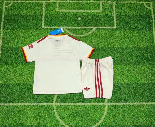 Youth Uniform Kids Kit 2026-2027 As Roma Away Soccer Jersey Shorts Child Football Set