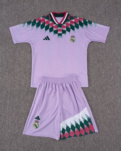 Adult Uniform 2026-2027 Real Madrid Light Purple Retro Model Soccer Training Jersey and Shorts Football Kits