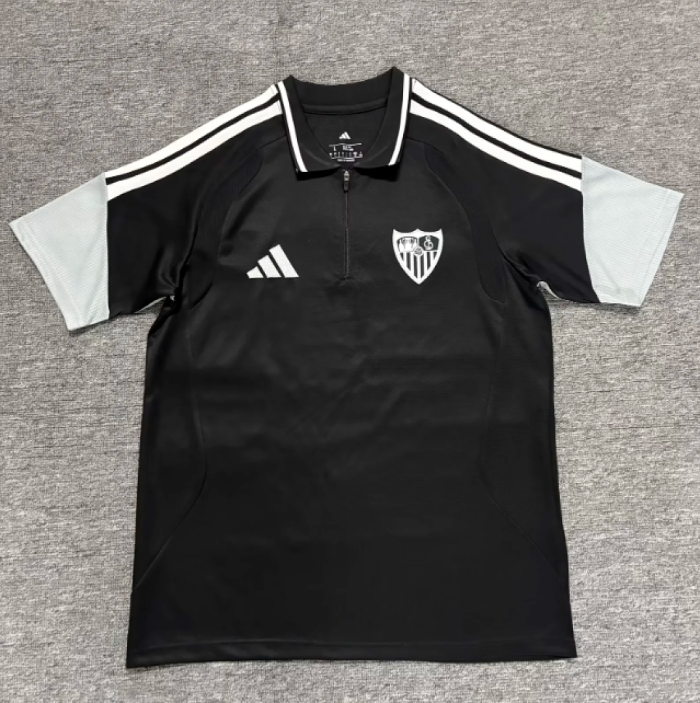 Fans Version 2026-2027 Sevilla Black Soccer Polo Football Shirt