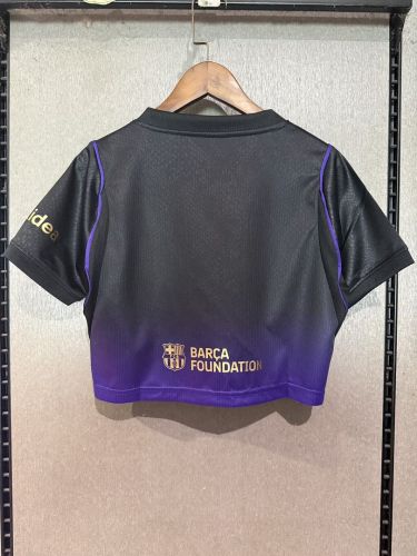 Women 2026-2027 Barcelona Away Black/Purple Crop Soccer Shirt Girl Football Jersey