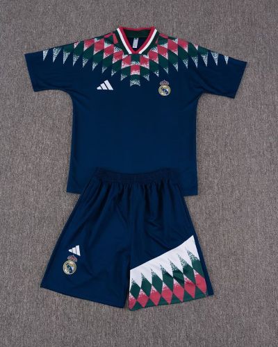 Adult Uniform 2026-2027 Real Madrid Dark Blue Retro Model Soccer Training Jersey and Shorts Football Kits