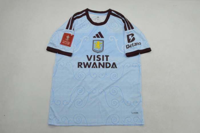 with Sponor Logo+Emirates FA Cup Patch Fan Version 2026-2027 Aston Villa GARNACHO 17 Third Away Football Shirt Soccer Jersey