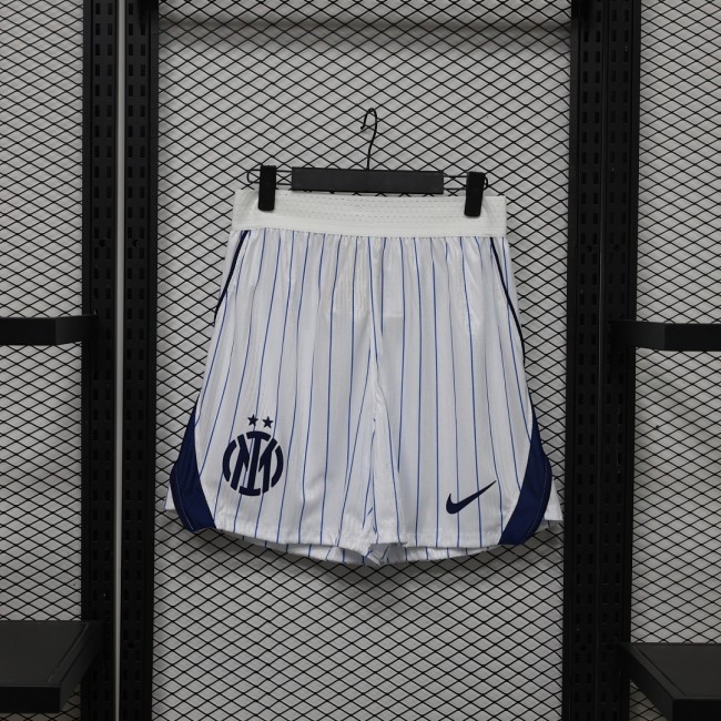 Player Version 2026-2027 Inter Milan Away White Soccer Shorts Football Shorts