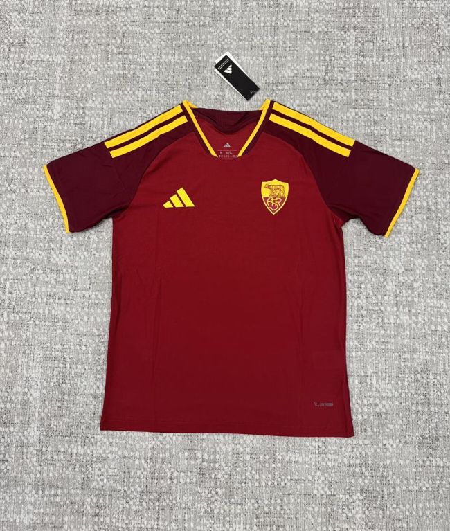 without Sponor Logo Fan Version 2026-2027 As Roma Home Soccer Jersey Football Shirt