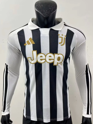 Long Sleeve Maillot Juve Shirt Player Version 2026-2027 Juventus Home Soccer Jersey Football Shirt