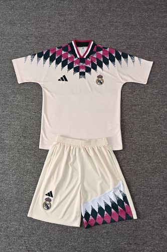 Adult Uniform 2026-2027 Real Madrid Light Yellow Retro Model Soccer Training Jersey and Shorts Football Kits