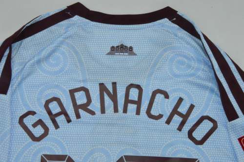 with Sponor Logo+Emirates FA Cup Patch Fan Version 2026-2027 Aston Villa GARNACHO 17 Third Away Football Shirt Soccer Jersey
