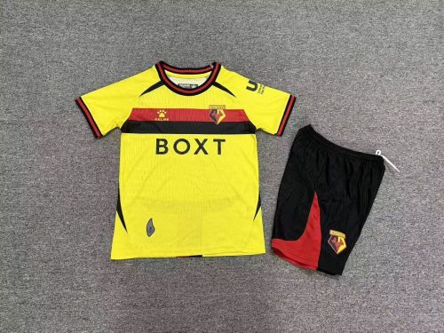 Youth Uniform Kids Kit 2026-2027 Watford Home Soccer Jersey Shorts Child Football Set