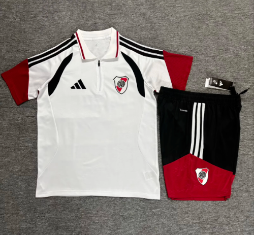 Adult Uniform 2026-2027 River Plate White Soccer Training Polo and Shorts Football Kits