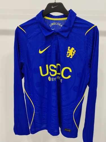 with Sponor Logo Long Sleeve Player Version 2026-2027 Chelsea Home Soccer Jersey Football Shirt
