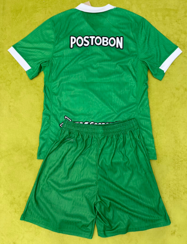 Player Version Youth Uniform Kids Kit 2026-2027 Atletico Nacional Home Soccer Jersey Shorts Child Football Set