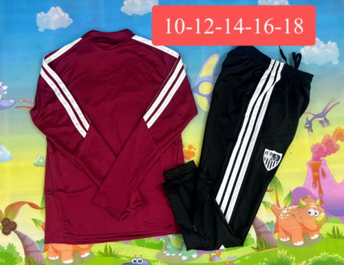 Youth 2026-2027 Sevilla Red Soccer Training Sweater and Pants Child Football Kit