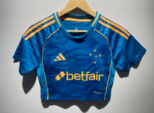 Women 2026-2027 Brasil Internacional Third Away Blue Crop Soccer Shirt Girl Football Jersey