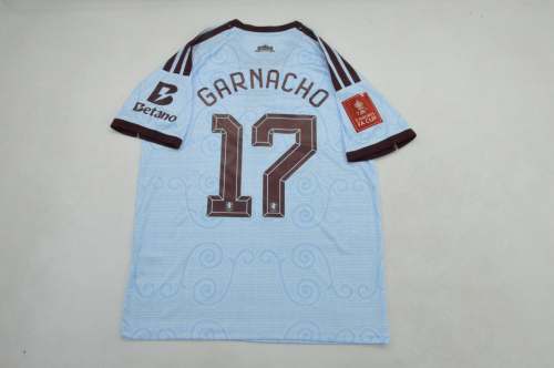 with Sponor Logo+Emirates FA Cup Patch Fan Version 2026-2027 Aston Villa GARNACHO 17 Third Away Football Shirt Soccer Jersey