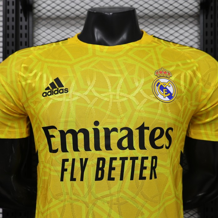 Player Version 2026-2027 Real Madrid Yellow Goalkeeper Soccer Jersey Real Football Shirt