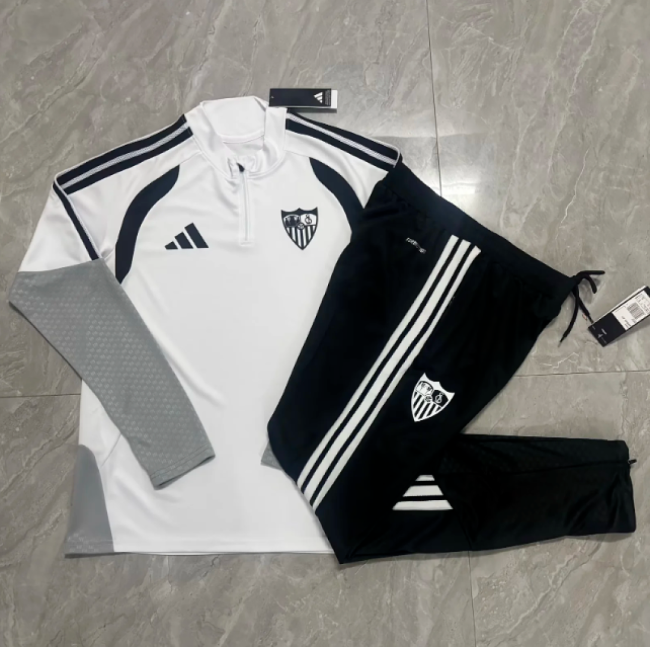 2026-2027 Sevilla White Soccer Training Sweater and Pants Football Kit