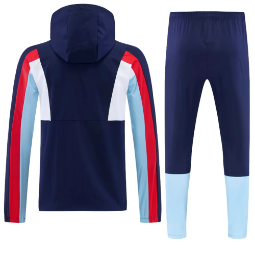 with Caps 2026-2027 England Dark Blue Windbreaker Soccer Tracksuit Jacket Football Jacket and Pants