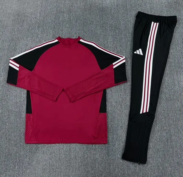 2026-2027 Arsenal Dark Red/Black Soccer Training Sweater and Pants Football Kit