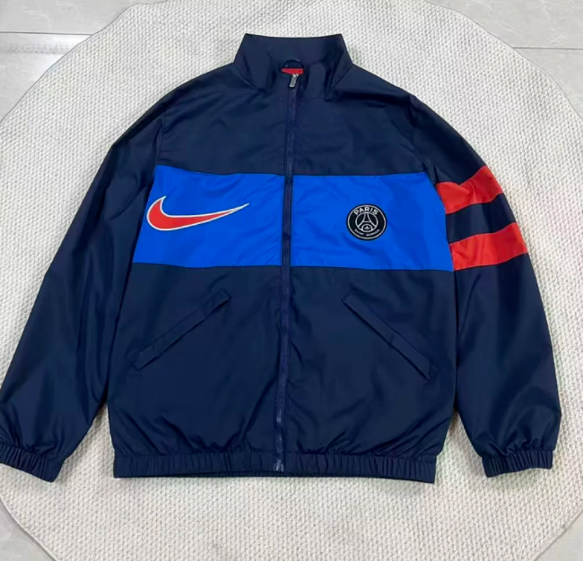 2026-2027 PSG Dark Blue/Blue Soccer Windbreaker Jacket Football Jacket