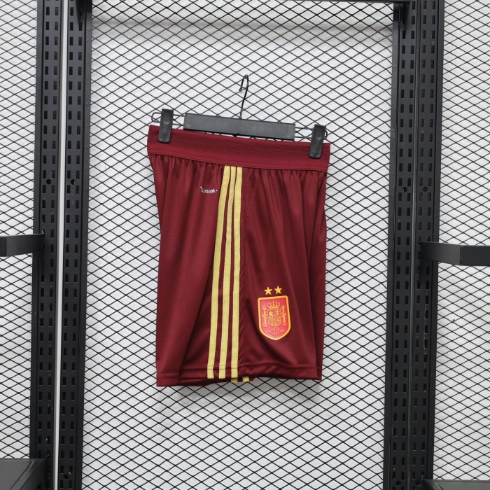 with 2 Stars Player Version 2026 Spain Away Soccer Shorts Football Shorts