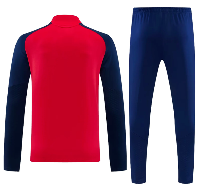 with 2 Stars 2026-2027 Spain Red Soccer Training Sweater and Pants Football Kit