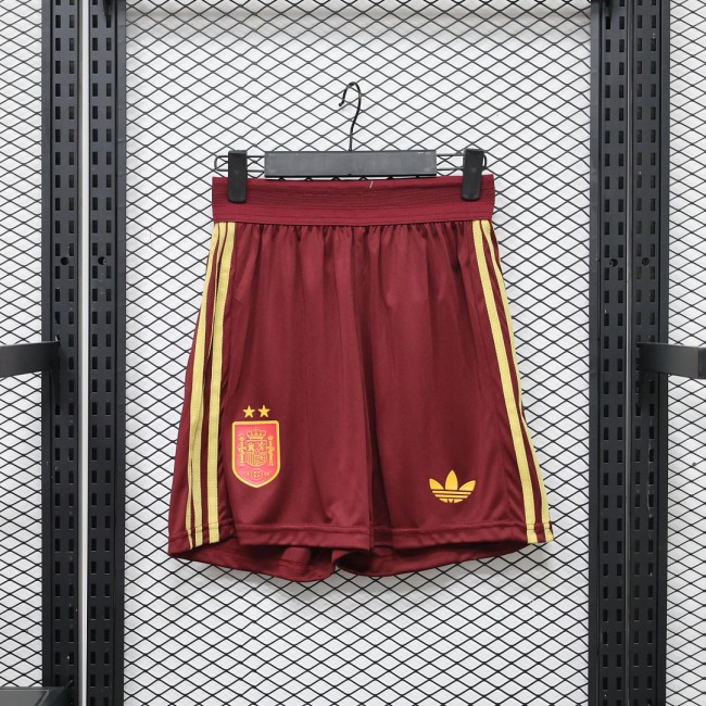 with 2 Stars Player Version 2026 Spain Away Soccer Shorts Football Shorts