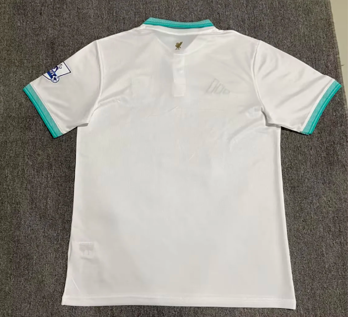with EPL Patch Fan Version 2026-2027 Liverpool White Soccer Polo Football Shirt