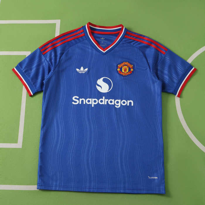 Fans Version 2026-2027 Manchester United Away Blue Soccer Jersey Man United Football Shirt