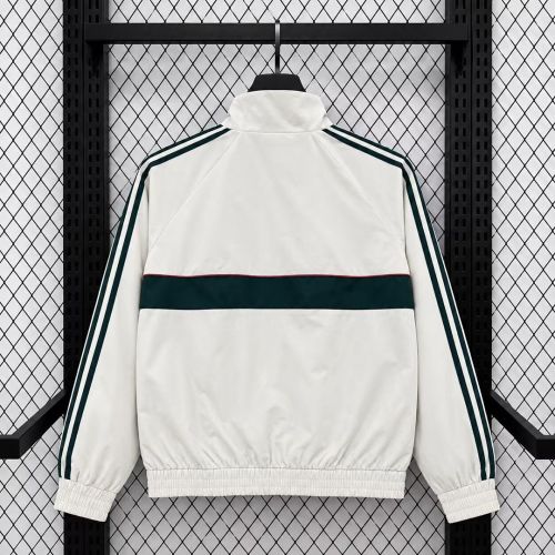 2026-2027 Real Madrid White/Green Soccer Windbreaker Jacket Football Jacket
