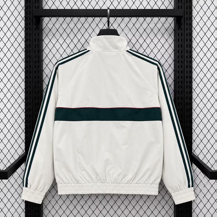 2026-2027 Real Madrid White/Green Soccer Windbreaker Jacket Football Jacket