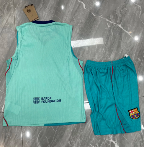Player Version Youth Uniform 2026-2027 Atletico Madrid Third Away Green Soccer Training Vest and Shorts Football Kits