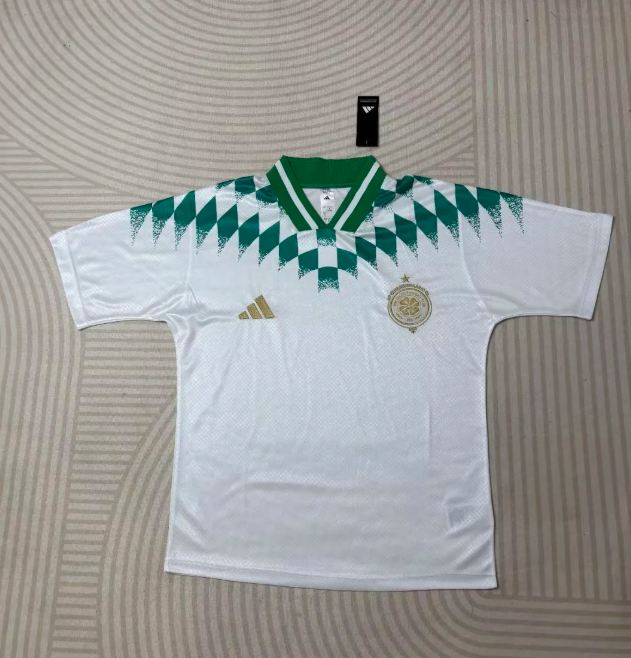 Fan Version 2026-2027 Celtic Retro Model White Soccer Polo Football Shirt