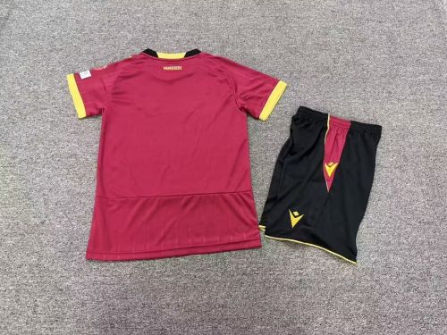 Youth Uniform Kids Kit 2026-2027 Bolton Wanderers Away Red Soccer Jersey Shorts Child Football Set