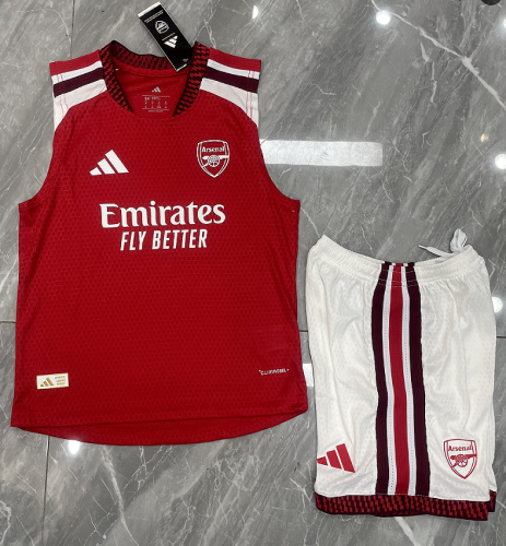 Player Version Youth Uniform 2026-2027 Arsenal Home Soccer Training Vest and Shorts Football Kits