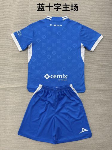 Youth Uniform Kids Kit 2026-2027 Cruz Azul Home Soccer Jersey Shorts Child Football Set