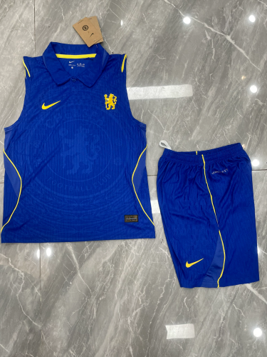 Player Version Youth Uniform 2026-2027 Chelsea Away Black Soccer Training Vest and Shorts Football Kits
