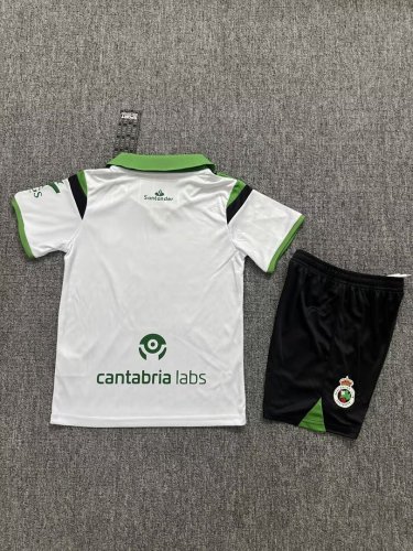 Youth Uniform Kids Kit 2026-2027 Racing Santander Home Soccer Jersey Shorts Child Football Set